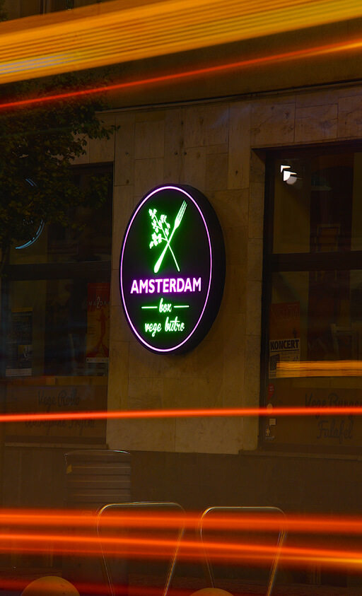 Amsterdam Box - Boîte lumineuse circulaire éclairée par LED